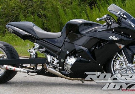 Midnight Black Stretched Black ZX14 with NOS | Roaring Toyz