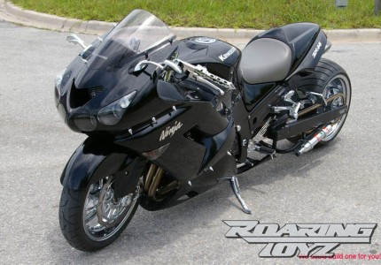 Midnight Black Stretched Black ZX14 with NOS | Roaring Toyz