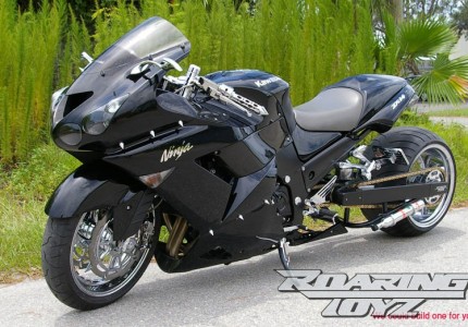 Midnight Black Stretched Black ZX14 with NOS | Roaring Toyz