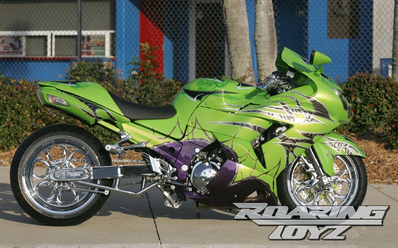 Green & Purple Roaring Toyz Custom Kawasaki ZX14 NOS | Roaring Toyz