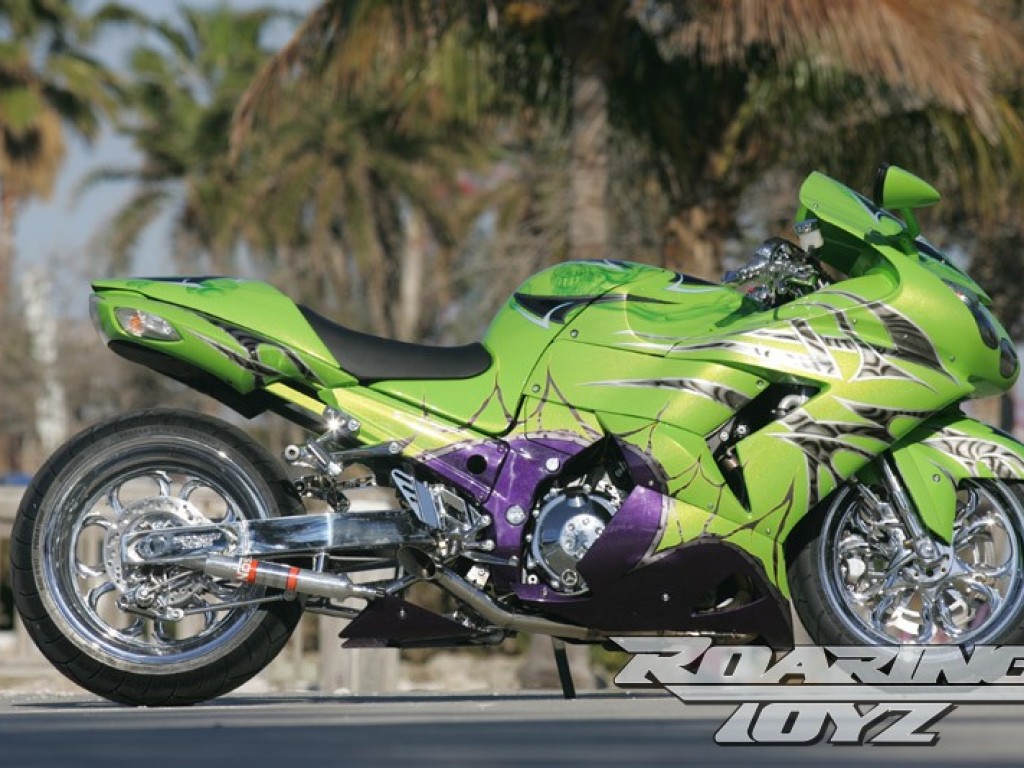 Green & Purple Roaring Toyz Custom Kawasaki ZX14 NOS