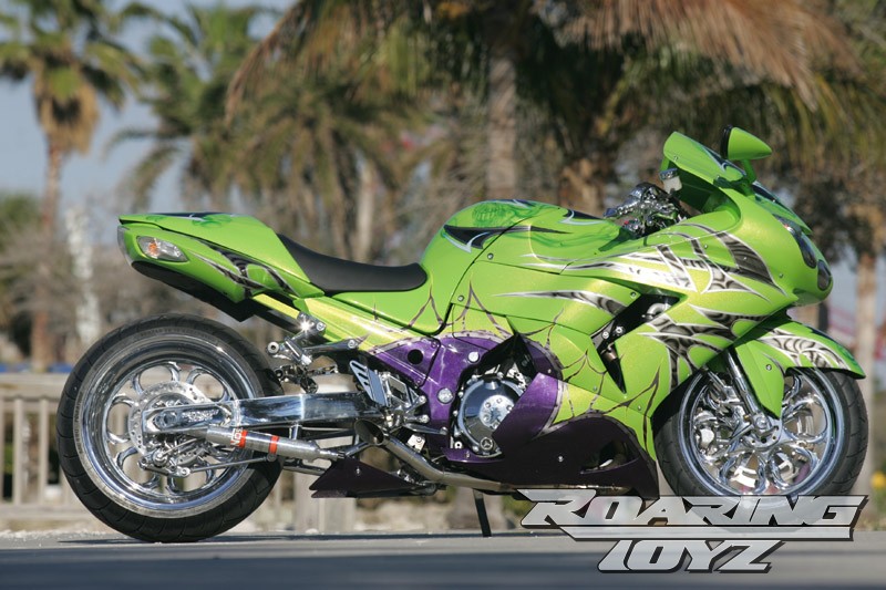 Green & Purple Roaring Toyz Custom Kawasaki ZX14 NOS | Roaring Toyz