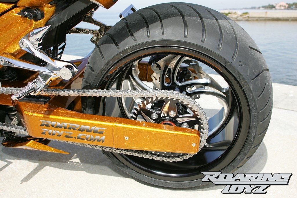 Custom Gold ZX14 w/ Roaring Toyz O.S.D. Signature Series Swingarm 