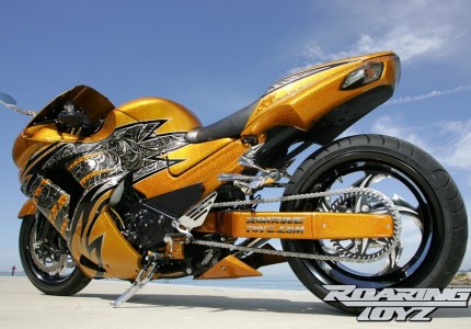 Custom Gold ZX14 w/ Roaring Toyz O.S.D. Signature Series Swingarm ...